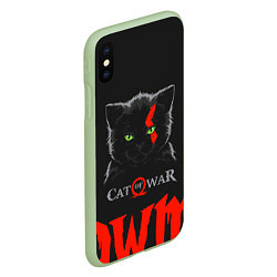 Чехол iPhone XS Max матовый Cat of war, цвет: 3D-салатовый — фото 2