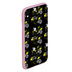 Чехол iPhone XS Max матовый Неоновая абстракция, цвет: 3D-розовый — фото 2