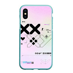 Чехол iPhone XS Max матовый Printstream style Поток информации Белизна 0 1,Чер