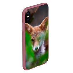 Чехол iPhone XS Max матовый Лисичка, цвет: 3D-малиновый — фото 2