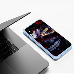 Чехол iPhone XS Max матовый Свирепый гуль в маске, цвет: 3D-голубой — фото 2