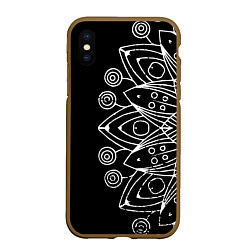 Чехол iPhone XS Max матовый Mandala, цвет: 3D-коричневый