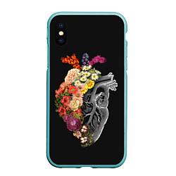 Чехол iPhone XS Max матовый Natural Heart Dual, цвет: 3D-мятный