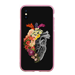 Чехол iPhone XS Max матовый Natural Heart Dual, цвет: 3D-розовый