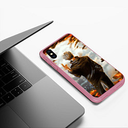 Чехол iPhone XS Max матовый Магическая битва, цвет: 3D-малиновый — фото 2