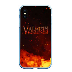 Чехол iPhone XS Max матовый Valheim огненный лого