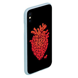 Чехол iPhone XS Max матовый Сердце Из Котиков, цвет: 3D-голубой — фото 2