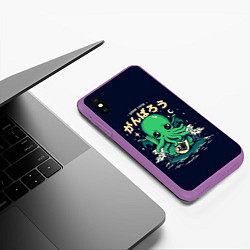 Чехол iPhone XS Max матовый Cthulhu Good Luck, цвет: 3D-фиолетовый — фото 2