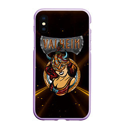 Чехол iPhone XS Max матовый Valheim Девушка викинг, цвет: 3D-сиреневый