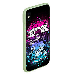 Чехол iPhone XS Max матовый Friday Night Funkin Neon, цвет: 3D-салатовый — фото 2