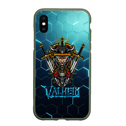 Чехол iPhone XS Max матовый Valheim Neon Samurai, цвет: 3D-темно-зеленый