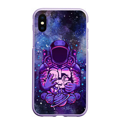 Чехол iPhone XS Max матовый Baby space, цвет: 3D-светло-сиреневый