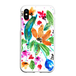 Чехол iPhone XS Max матовый Весна, цвет: 3D-белый
