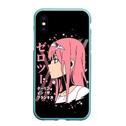 Чехол iPhone XS Max матовый Darling in the Franxx Zero Two, цвет: 3D-мятный