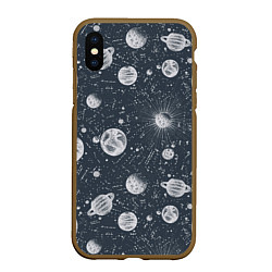 Чехол iPhone XS Max матовый Звезды, планеты и созвездия