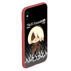 Чехол iPhone XS Max матовый NIER AUTOMATA, цвет: 3D-красный — фото 2