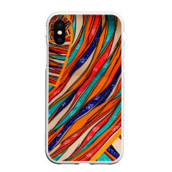 Чехол iPhone XS Max матовый Абстрактное течение, цвет: 3D-белый