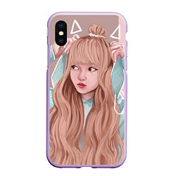 Чехол iPhone XS Max матовый Лиса Манобан BLACKPINK, цвет: 3D-сиреневый