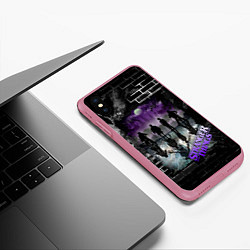 Чехол iPhone XS Max матовый Stranger Things Странные дела, цвет: 3D-малиновый — фото 2
