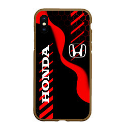 Чехол iPhone XS Max матовый HONDA ХОНДА СПОРТ, цвет: 3D-коричневый