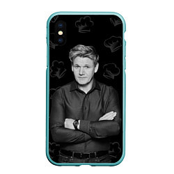 Чехол iPhone XS Max матовый ГОРДОН РАМЗИ Gordon Ramsay, цвет: 3D-мятный
