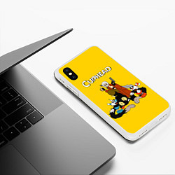 Чехол iPhone XS Max матовый Cuphead x DMC, цвет: 3D-белый — фото 2