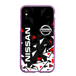 Чехол iPhone XS Max матовый NISSAN НИССАН ОСКОЛКИ, цвет: 3D-фиолетовый