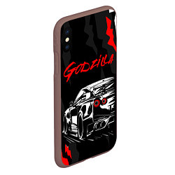 Чехол iPhone XS Max матовый NISSAN GT-R GODZILLA, цвет: 3D-коричневый — фото 2