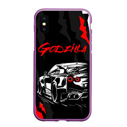 Чехол iPhone XS Max матовый NISSAN GT-R GODZILLA, цвет: 3D-фиолетовый