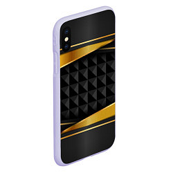 Чехол iPhone XS Max матовый 3D luxury black gold Плиты 3Д, цвет: 3D-светло-сиреневый — фото 2