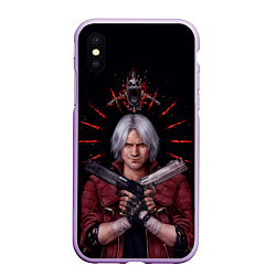 Чехол iPhone XS Max матовый Saint Dante, цвет: 3D-сиреневый