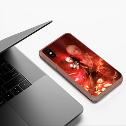 Чехол iPhone XS Max матовый Молодой Данте, цвет: 3D-коричневый — фото 2