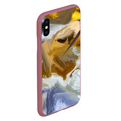 Чехол iPhone XS Max матовый FET, цвет: 3D-малиновый — фото 2