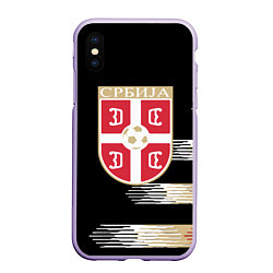 Чехол iPhone XS Max матовый Сборная Сербии, цвет: 3D-светло-сиреневый