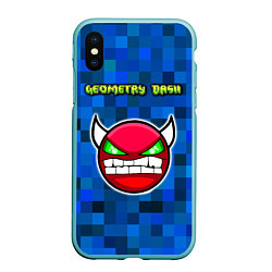 Чехол iPhone XS Max матовый Geometry Dash, цвет: 3D-мятный