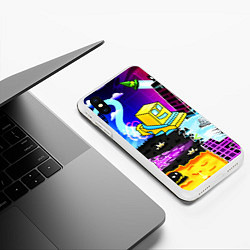 Чехол iPhone XS Max матовый Geometry Dash: Art, цвет: 3D-белый — фото 2