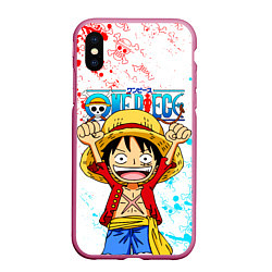 Чехол iPhone XS Max матовый ONE PIECE ВАН ПИС GLITCH