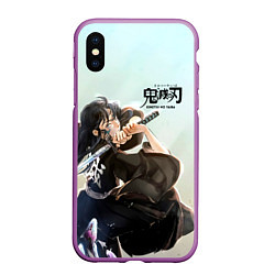 Чехол iPhone XS Max матовый Муичиро Токито Kimetsu no Yaiba