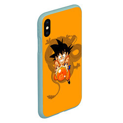 Чехол iPhone XS Max матовый Kid Goku, цвет: 3D-мятный — фото 2