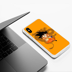 Чехол iPhone XS Max матовый Kid Goku, цвет: 3D-белый — фото 2