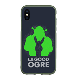 Чехол iPhone XS Max матовый Shrek: Im good ogre, цвет: 3D-темно-зеленый
