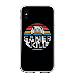 Чехол iPhone XS Max матовый GAMER SKILLS, цвет: 3D-белый