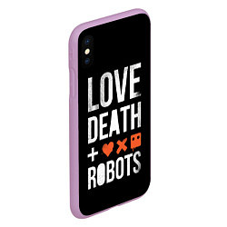 Чехол iPhone XS Max матовый Love Death Robots, цвет: 3D-сиреневый — фото 2