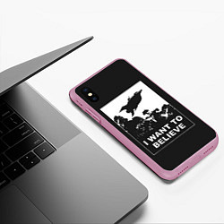 Чехол iPhone XS Max матовый Я хочу верить, цвет: 3D-розовый — фото 2