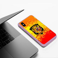 Чехол iPhone XS Max матовый Сборная Испании, цвет: 3D-сиреневый — фото 2