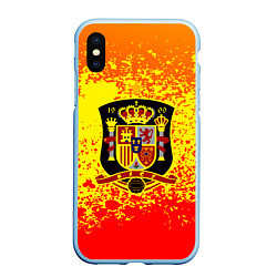 Чехол iPhone XS Max матовый Сборная Испании, цвет: 3D-голубой