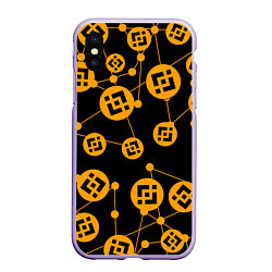 Чехол iPhone XS Max матовый BINANCE БИНАНС УЗОР, цвет: 3D-светло-сиреневый