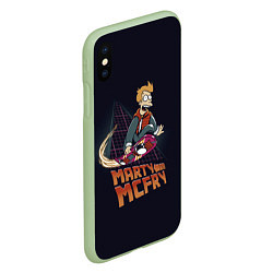 Чехол iPhone XS Max матовый Back to Futurama, цвет: 3D-салатовый — фото 2