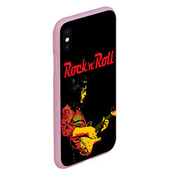 Чехол iPhone XS Max матовый ROCK N ROLL, цвет: 3D-розовый — фото 2