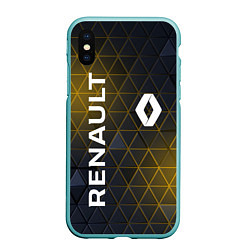 Чехол iPhone XS Max матовый RENAULT РЕНО ЖЕЛТАЯ ГЕОМЕТРИЯ